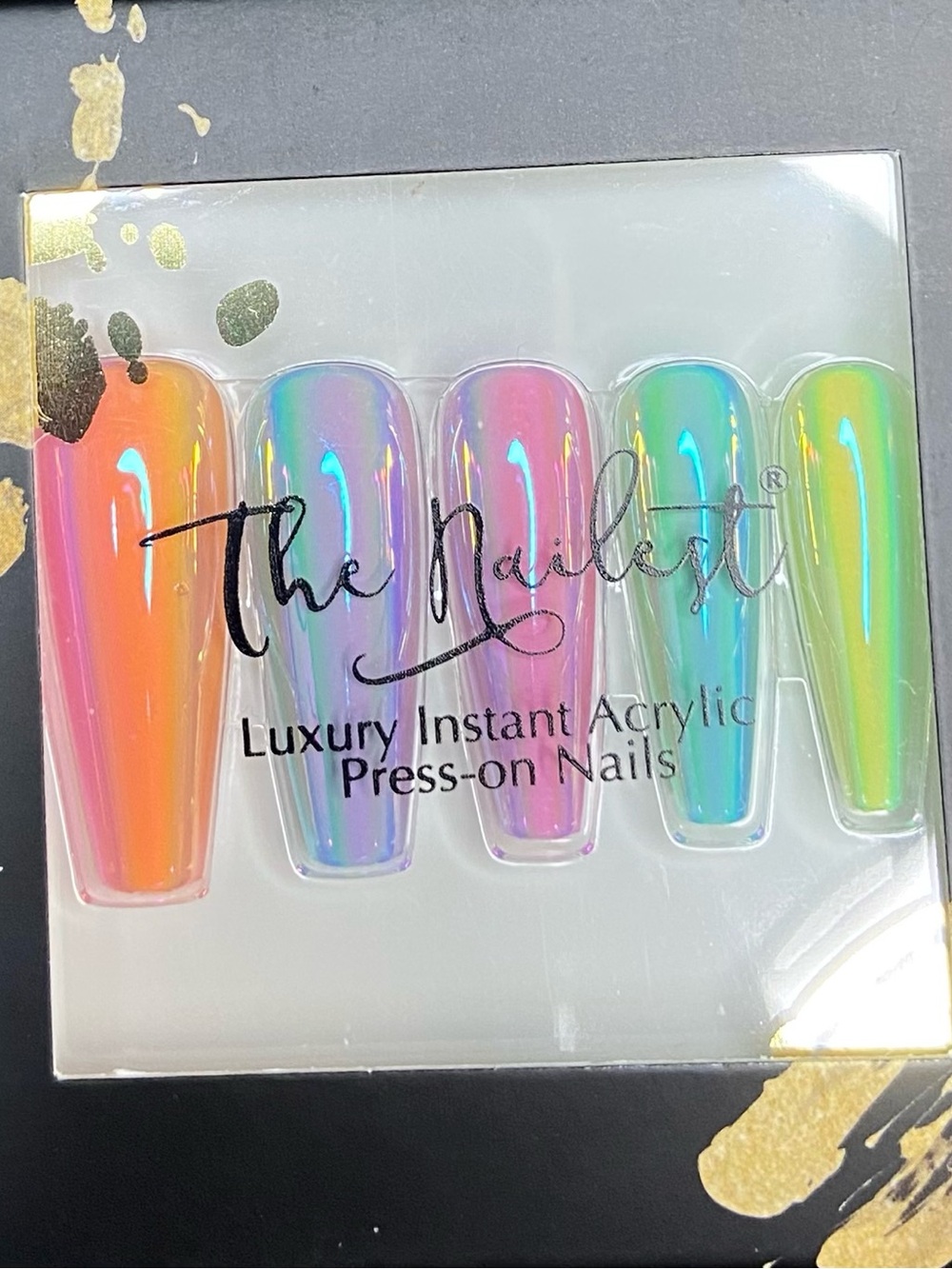 Reflective Chrome Mirror Finish Luxury Instant Acrylic Press-On Nails - Picture 7 of 7
